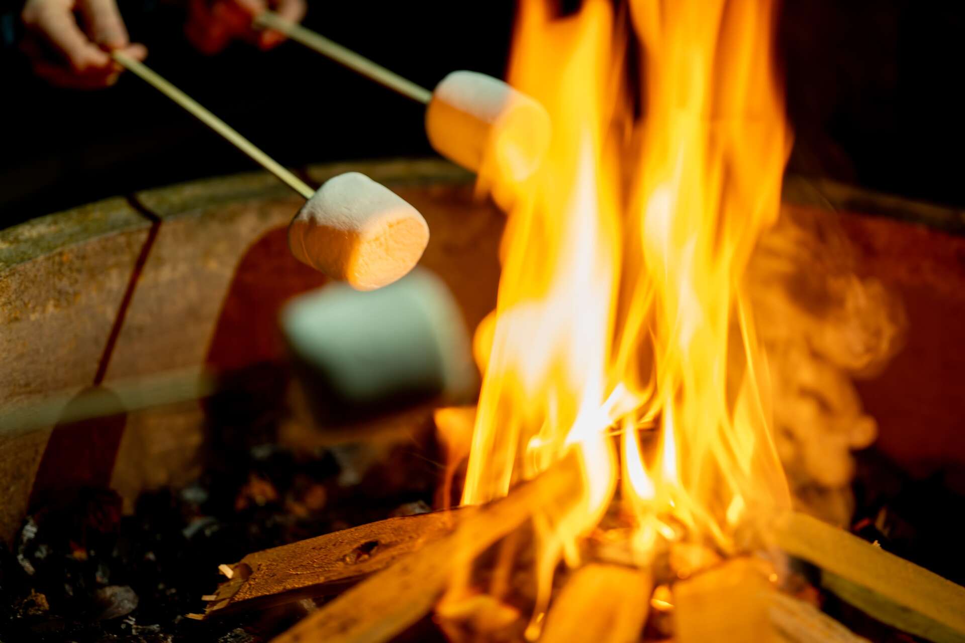 焚き火でスモア
